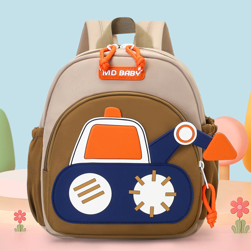 Excavator Cartoon Kids Backpack | Kindergarten Boys Bag