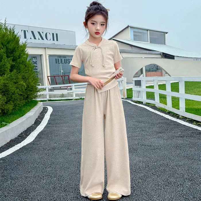 Girls National Style Summer 2-Piece Pants Set 2024 – Traditional Kids Outfit Nepal | Tudoholic
