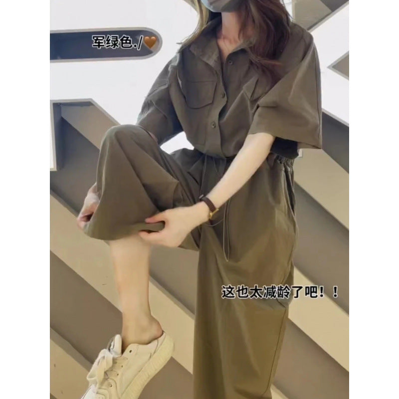 STOCK-Women’s Summer Street-Style Jumpsuit – Waist-Cinching