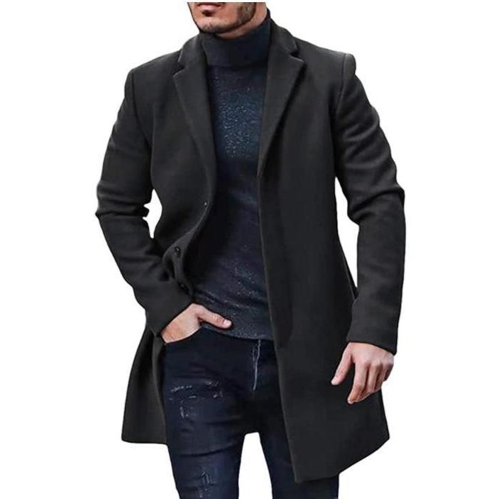 Men’s Mid-Length Wool Overcoat | Multi-Color Winter Coat