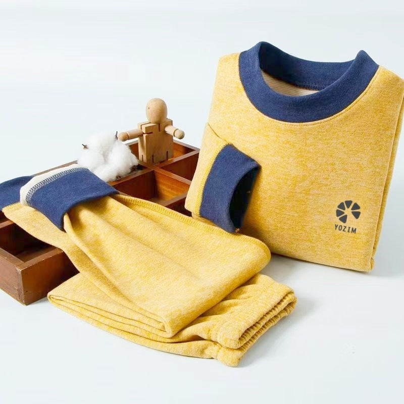 Children Class A Wool Silk Thermal Underwear Set Winter