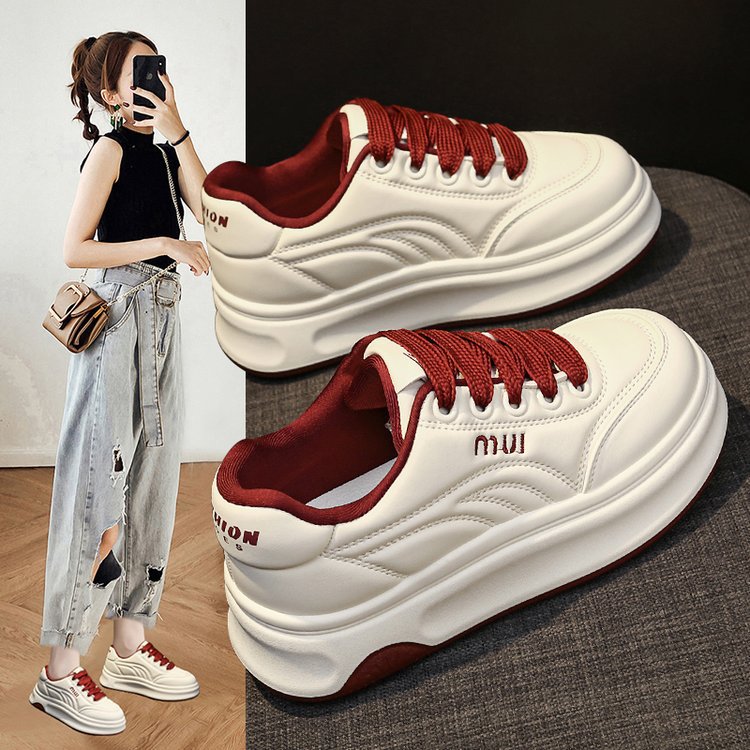 INSTOCK-Thick-Soled White Sneakers for Women – Chic Summer Look