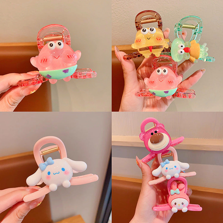 Cute Spongebob Shark Clip – Cartoon Baby Hairpin