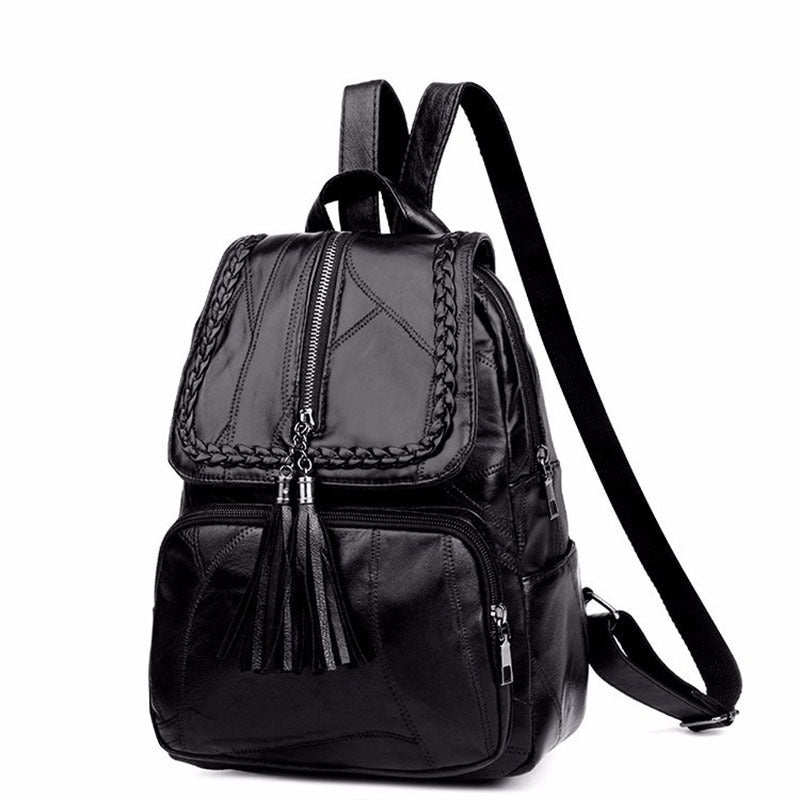Women's PU Leather Casual Backpack Large Capacity Everyday Bag
