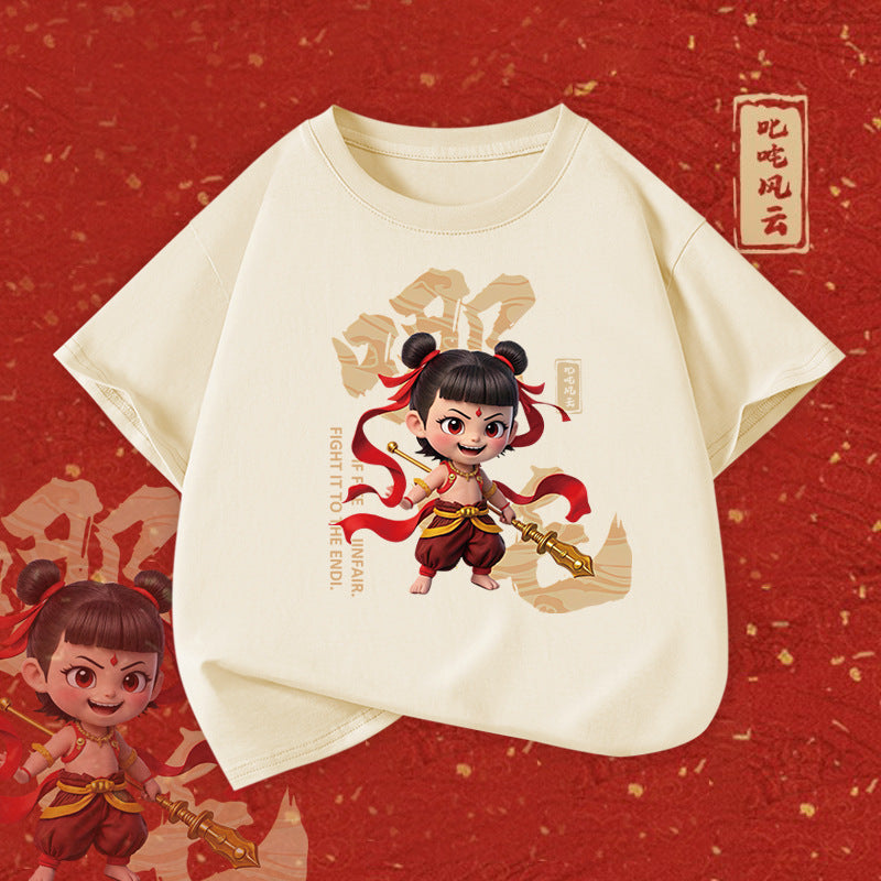 Boys’ Cotton Nezha T-Shirt – Loose Summer Trendy Top
