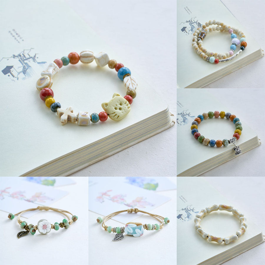 Chinese Ceramic Ethnic Style Bracelet – Elegant Women’s Jewelry