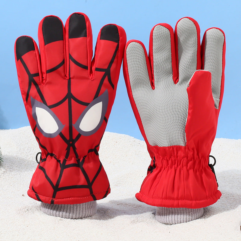 Kids Waterproof Ski Gloves Warm Cartoon Outdoor Gloves