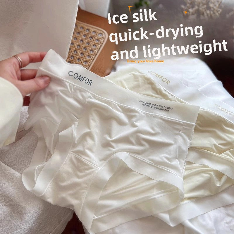 STOCK-Seamless Ice Silk Mid-Waist Panty (Pack of 5)