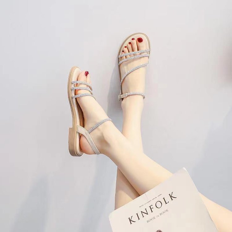 Fairy Rhinestone Roman Sandals – Sparkle with Every Step