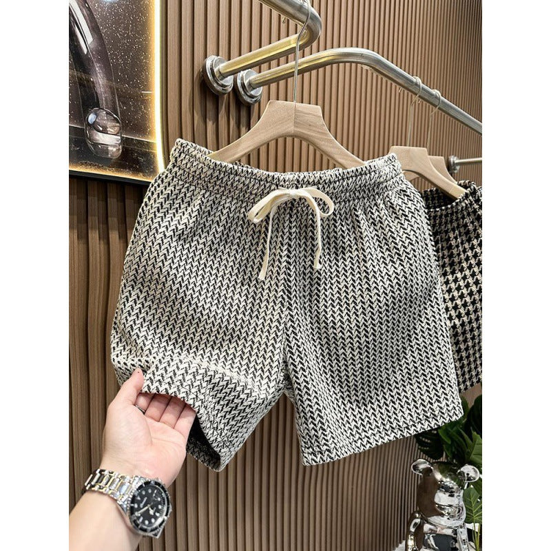 Men’s Houndstooth Retro Shorts – Trendy & Casual Fit 🩳✨