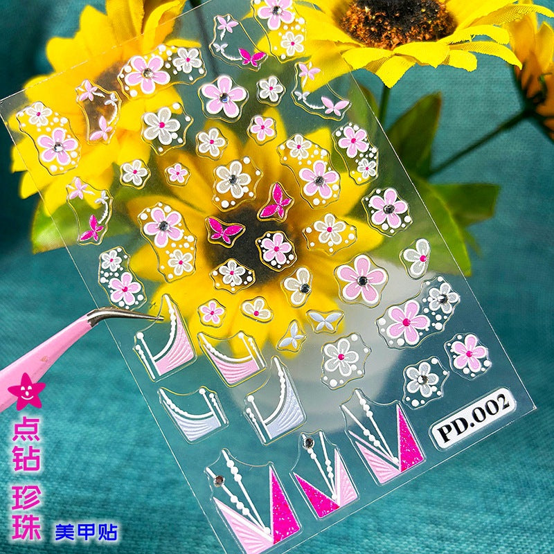 5D Halloween Nail Stickers – Diamond Pearl Ghost Clown