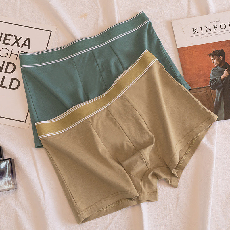 (Pack of 4)-Men’s Cotton Boxers – Mid Waist, Soft & Solid Color