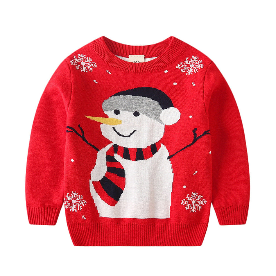 Kids’ Christmas Sweater – Santa & Reindeer Pullover