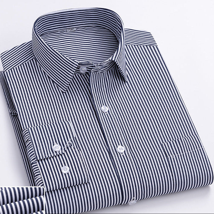 INSTOCK-Men's Non-Iron Striped Shirt – Spring & Autumn Business