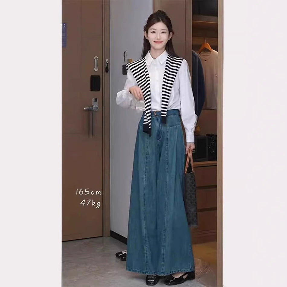 STOCK-Plus Size High-Waist Flared Jeans