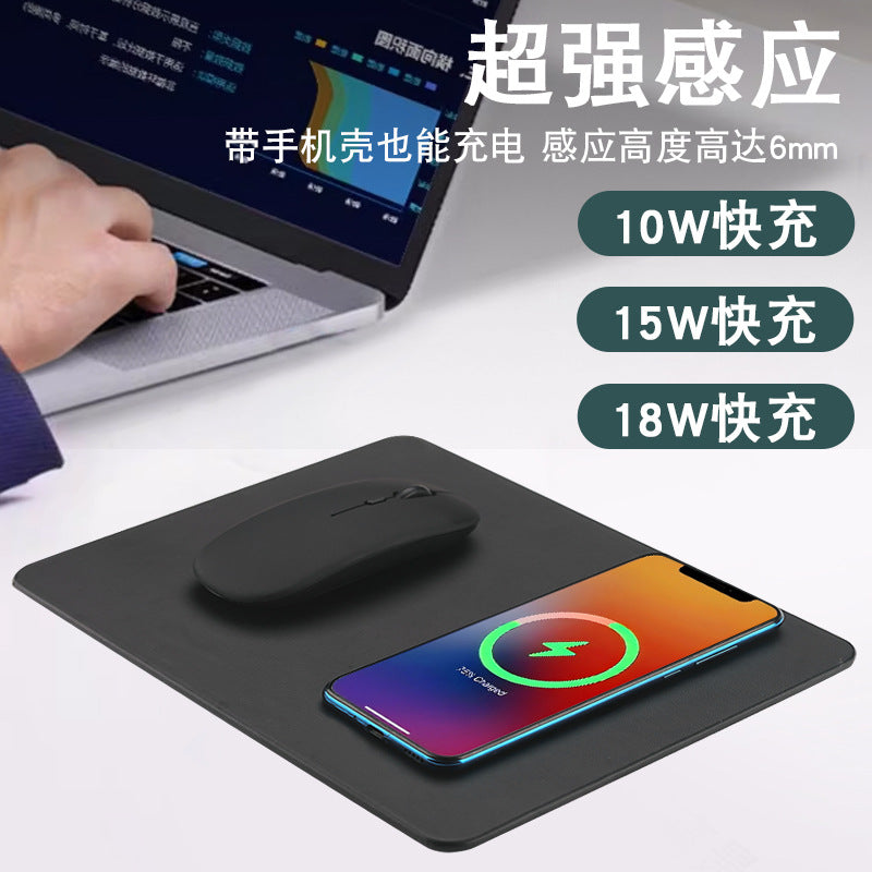 Wireless Charging Mouse Pad – 15W Fast Charge Gaming Desk