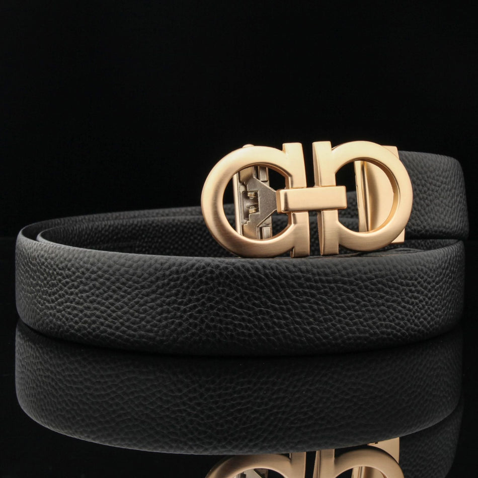Men’s First-Layer Cowhide Belt – Automatic Business Buckle