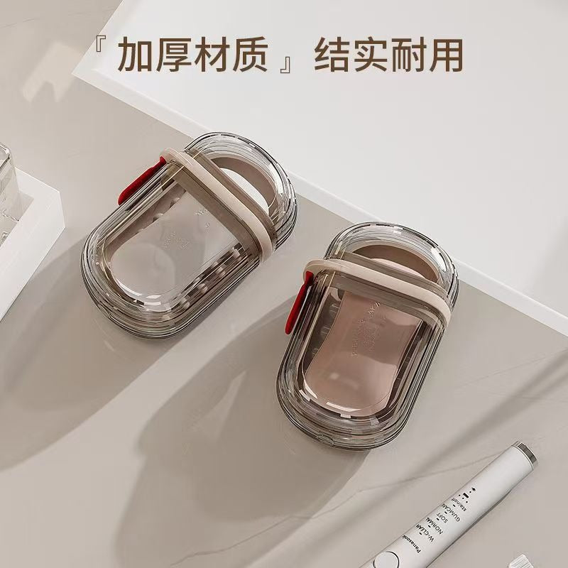 Thickened PP Travel Soap Box with Lid & Drain