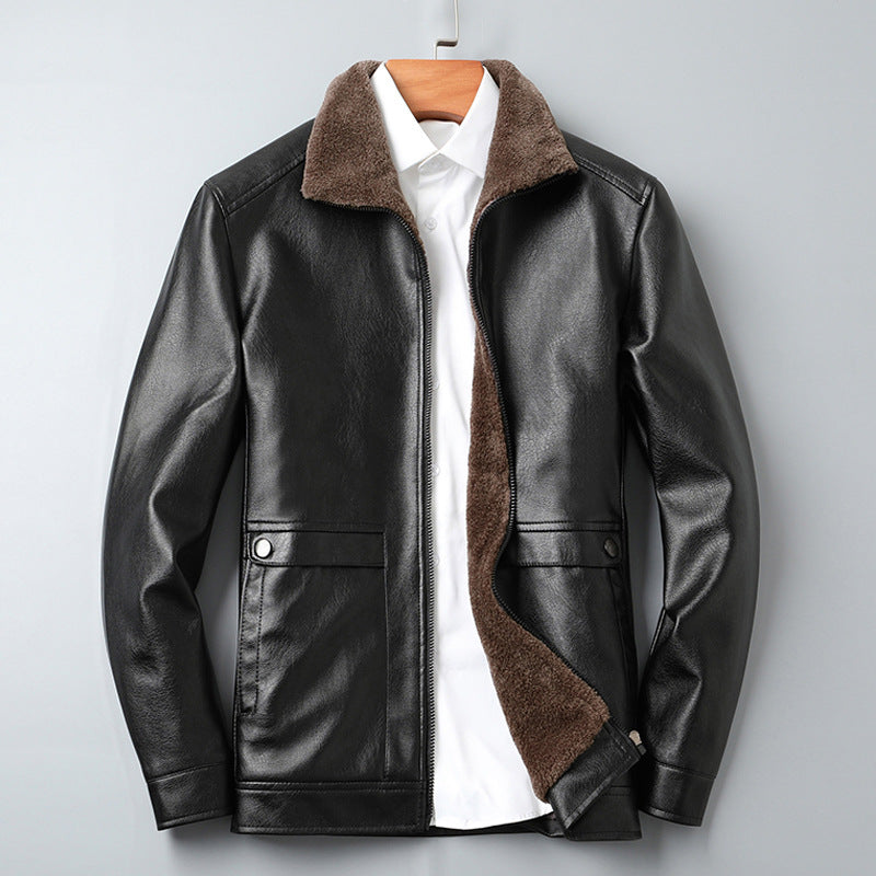 Men’s Light Luxury Leather Jacket Spring Autumn Casual