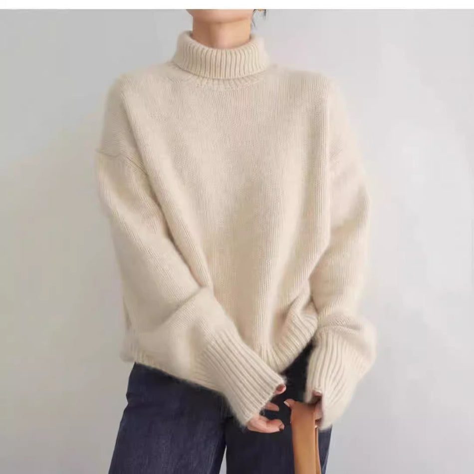 Women’s Thick Turtleneck Knitted Sweater for Winter