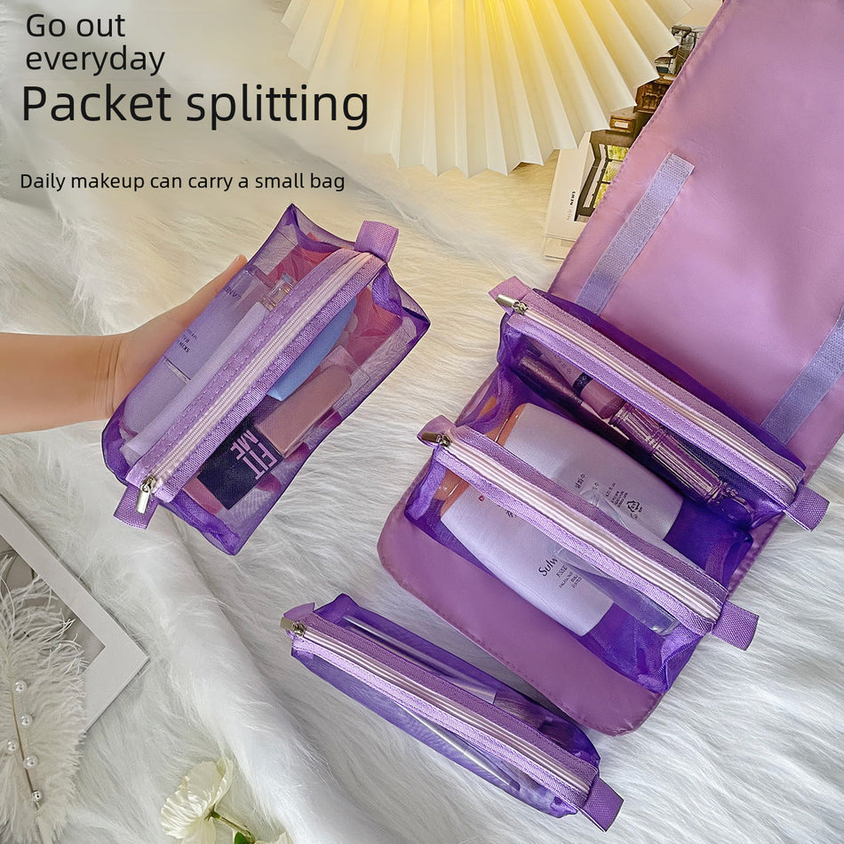 4-in-1 Travel Cosmetic Bag – Stylish, Mesh & Portable