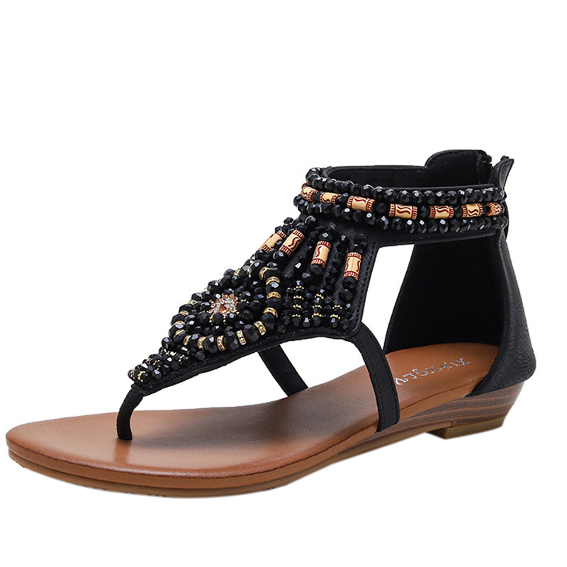 INSTOCK-Women's Rhinestone Wedges ‚ European Glam & Comfort