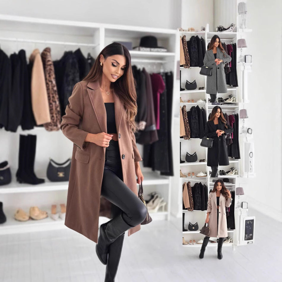 INSTOCK-Simple Long-Sleeve Women’s Coat