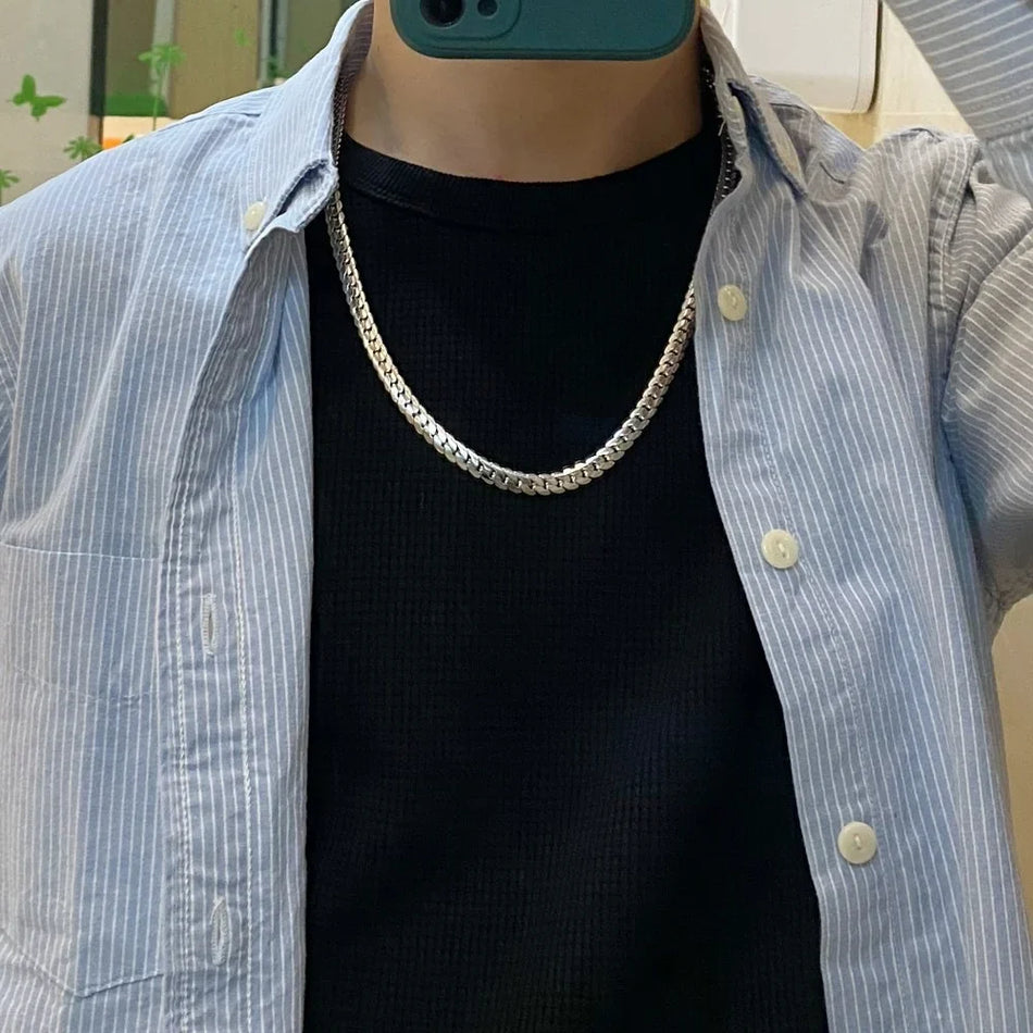 Men's Embossed Cuban Chain – Fadeless Luxury Necklace