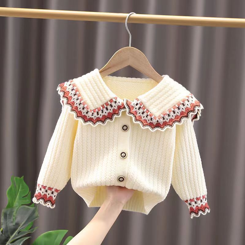 Girls’ Floral Sweater Cardigan – Spring & Autumn Wear
