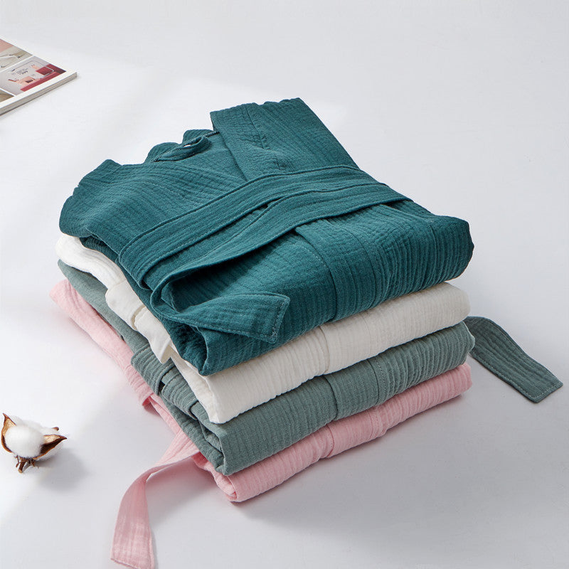 Butterfly Gauze Cotton Bathrobe – Light & Kimono Style