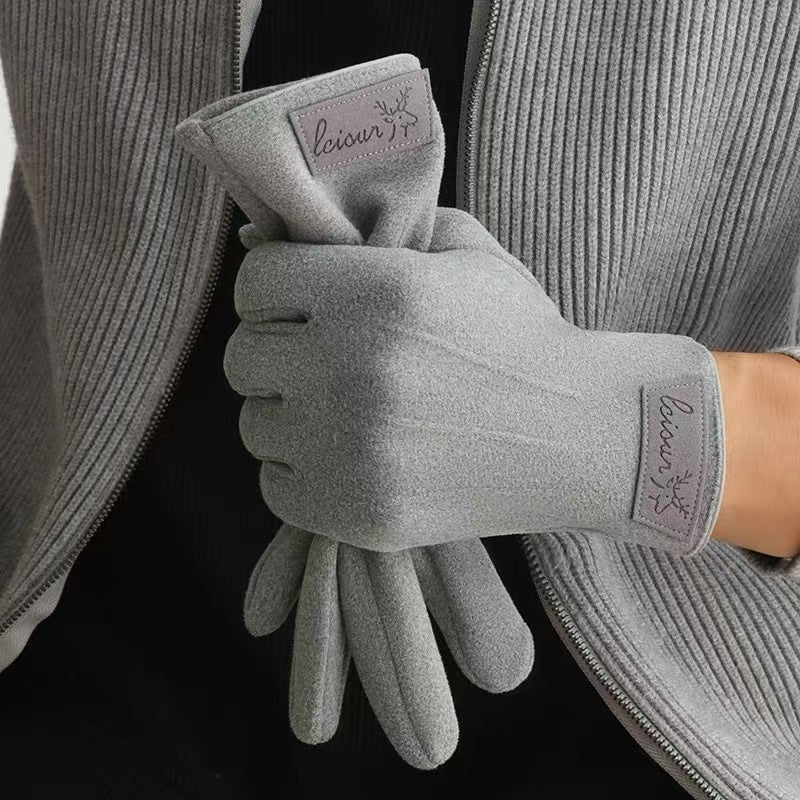 Men’s Sheepskin Leather Gloves Touch Screen Winter Warm