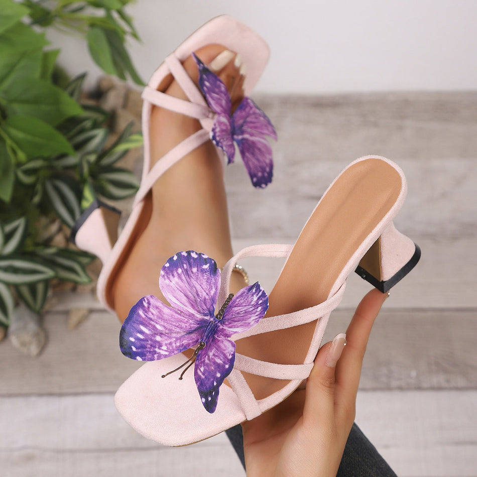 INSTOCK-Butterfly High-Heel Square Toe Shoes for Women