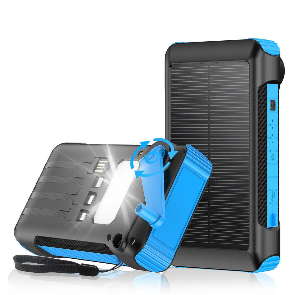 STOCK-20000mAh Fast-Charging Solar & Hand-Crank Power Bank –