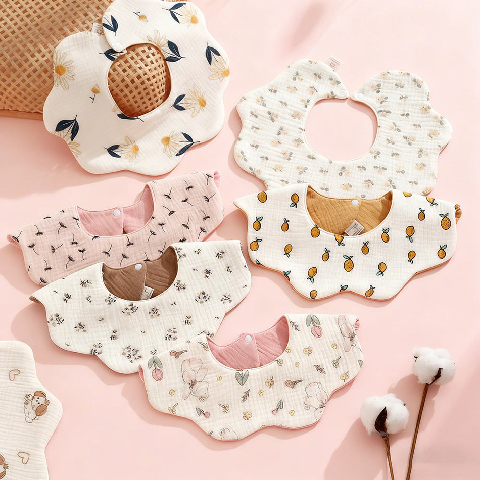 Pure Cotton Baby Bibs Soft Gauze Waterproof for Newborns Pro