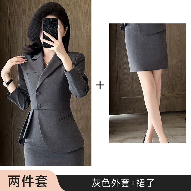 INSTOCK-High-End Slim-Fit Women’s Ruffled Business Suit