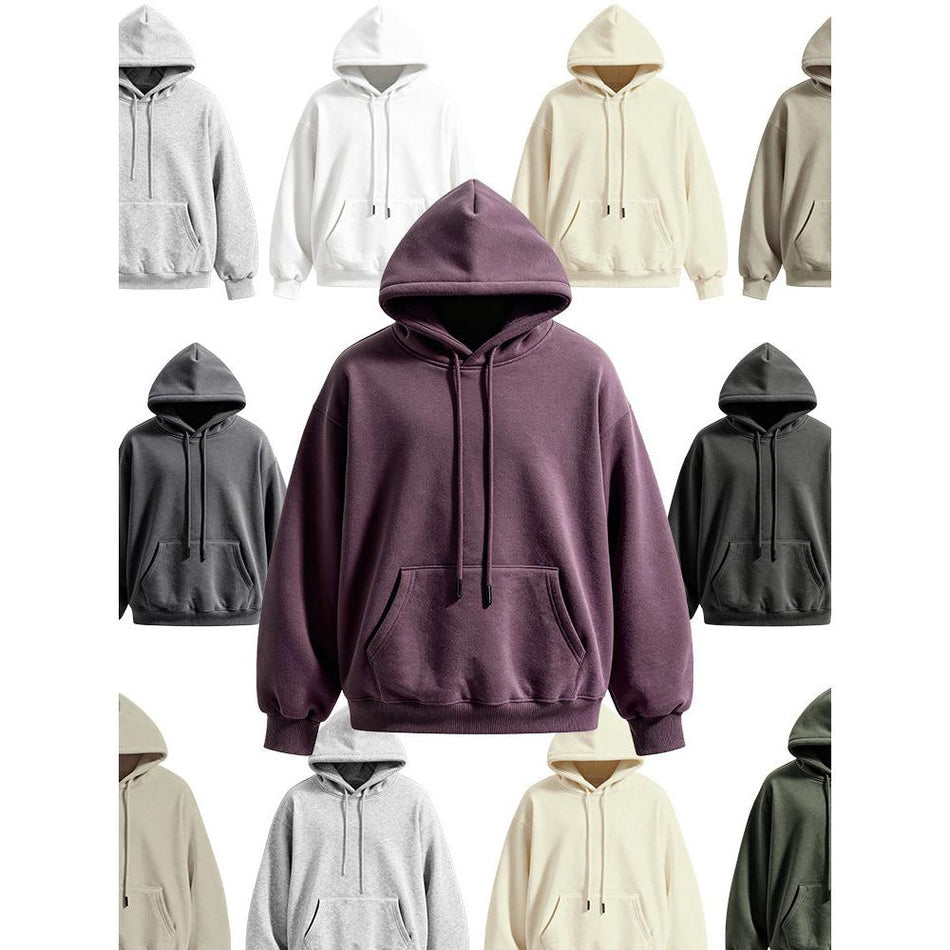American Style 350g Fleece Lined Hoodie Sweatshirt Men Tops