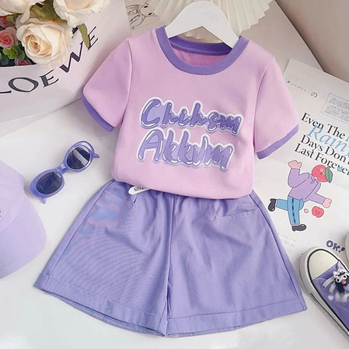 Girls Cartoon T-Shirt & Shorts Summer Set – Baby & Children's Outfits – Image 6