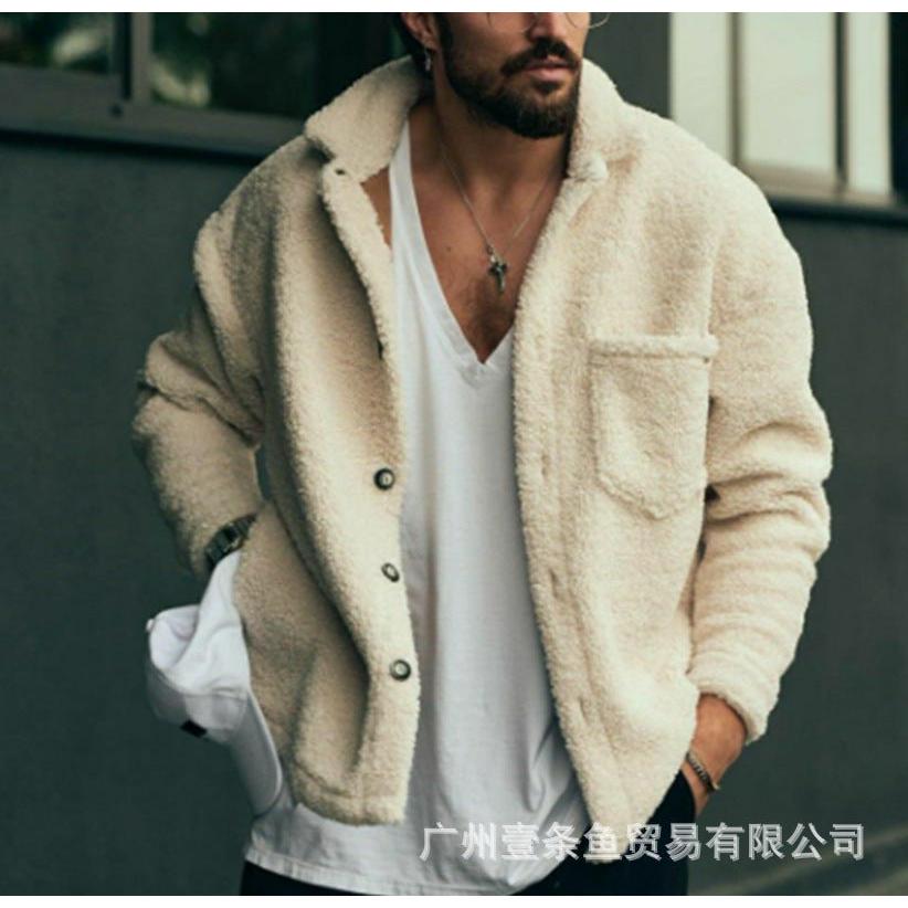 INSTOCK-Men’s Lamb Wool Winter Warm Casual Coat