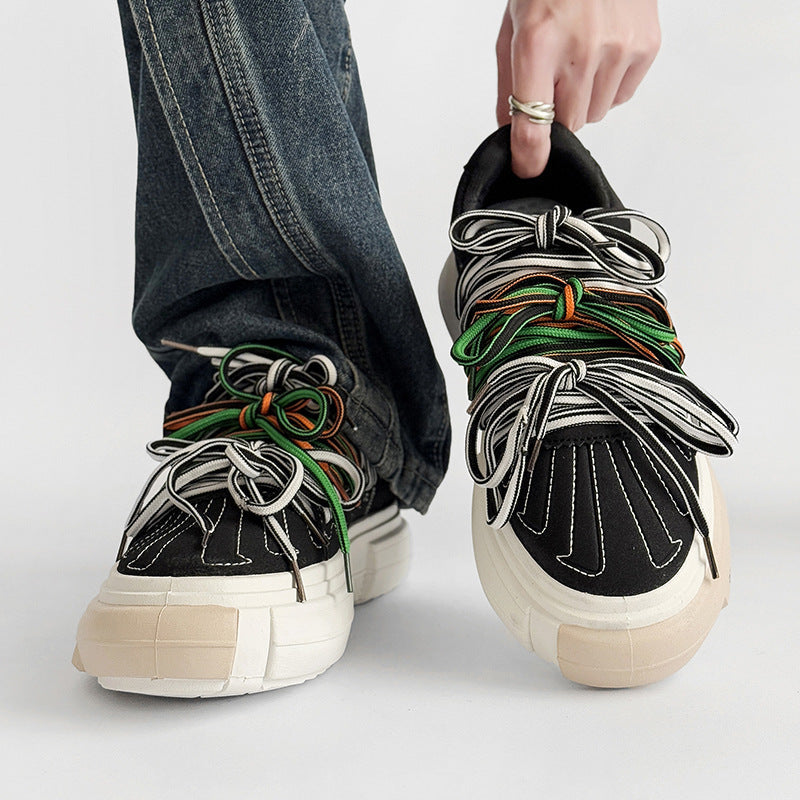 Men’s Bread Shoes with Colorful Laces – 2025 Skateboard Style