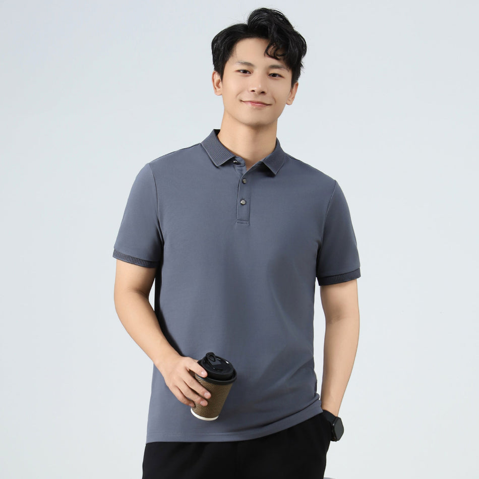 Pure Color Polo Shirt – Business Casual Summer Style