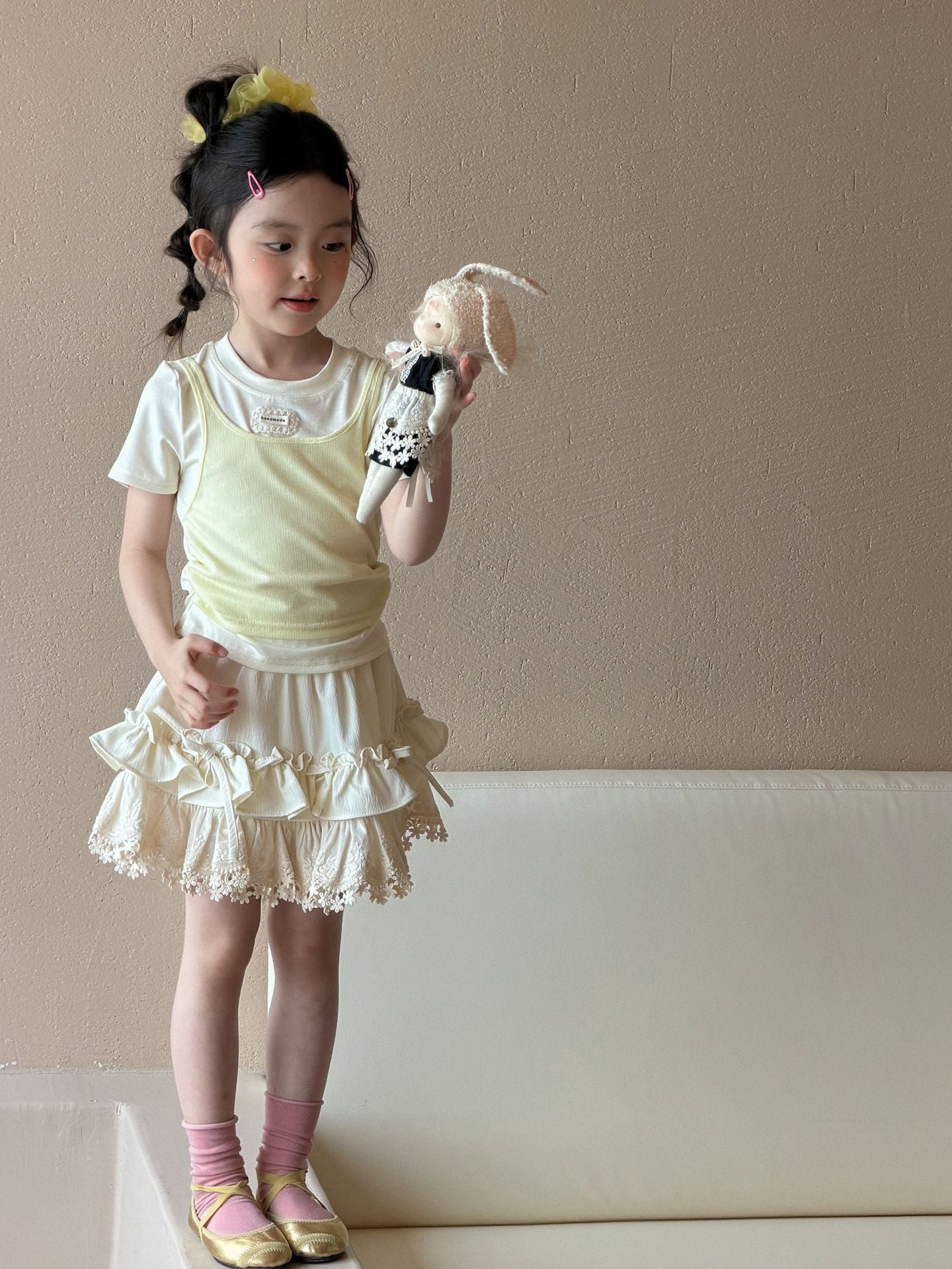 Girls Mori Fake Two-Piece Culotte Set Summer 2026 – Summer Kids Fashion Nepal | Tudoholic