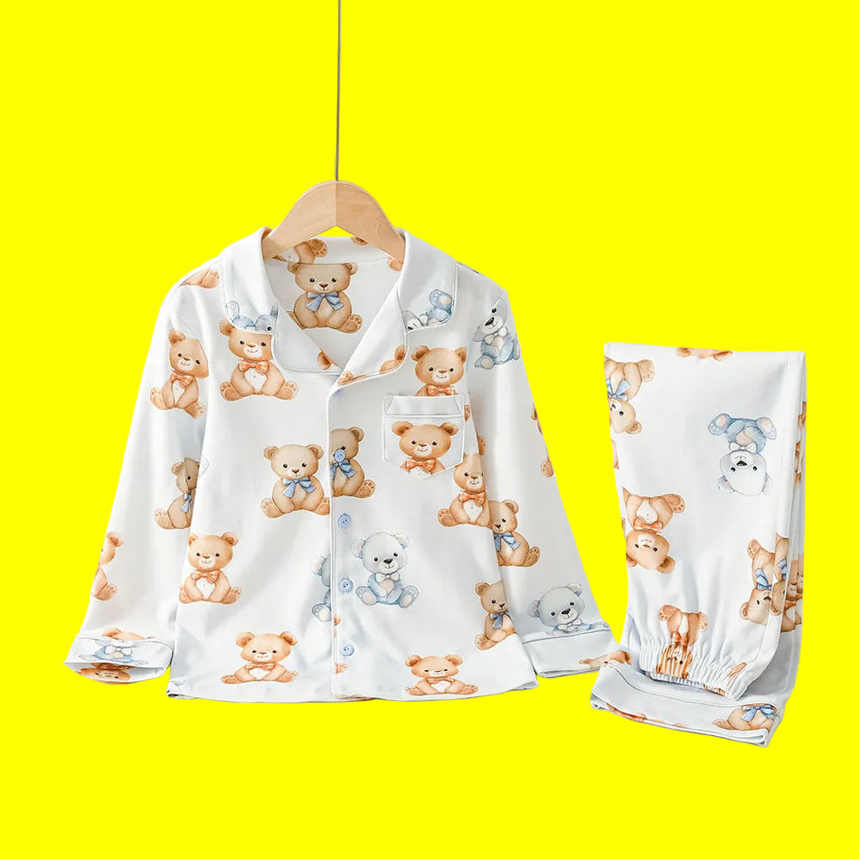 Children's Pure Cotton Home Wear Pajama Set – Autumn Two-Piece