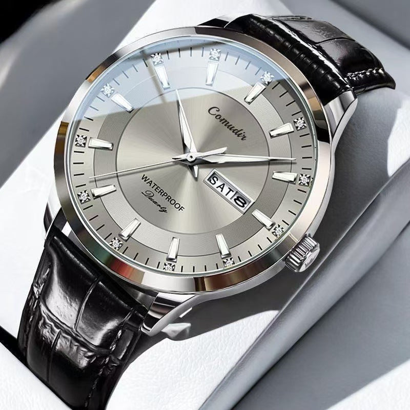 Men's Precision Quartz "Mechanical-Style" Calendar Watch – back view