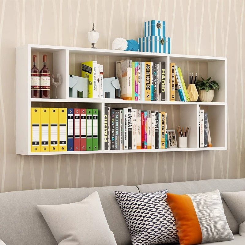 Wall-Mounted Bookshelf Storage Rack for Bedroom