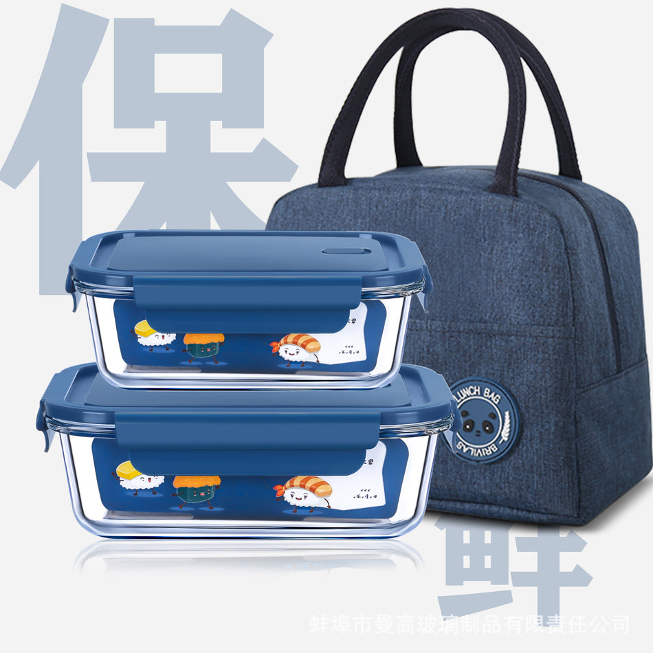 High borosilicate Microwavable glass lunch box