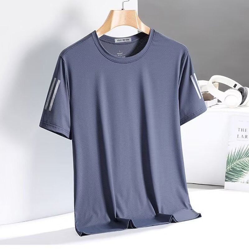 INSTOCK-Men’s Ice Silk T-Shirt – Quick-Dry Summer Loose Top