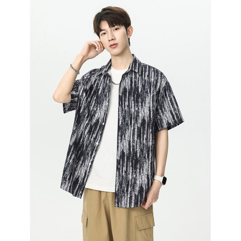 Men’s Ice Silk Short-Sleeve Shirt – Summer Loose Casual
