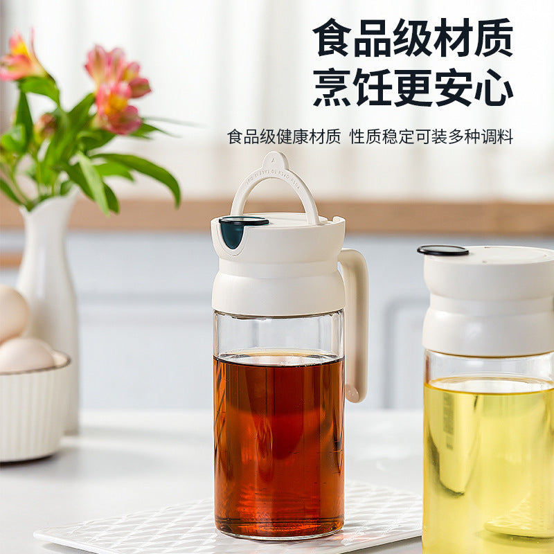Large Glass Oil & Vinegar Pot – Leak-Proof Kitchen Bottle