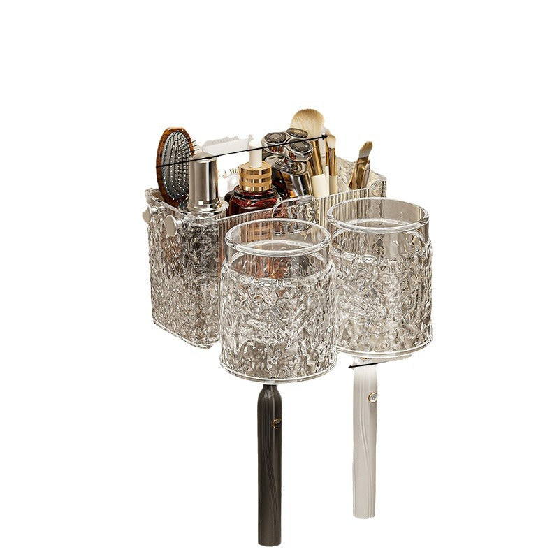 Water Ripple Wall-Mounted Toothbrush & Mouthwash Rack