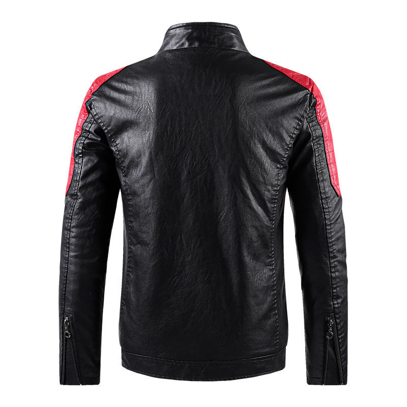 2024 Rock Men’s PU Leather Jacket | Stand Collar Urban Casual